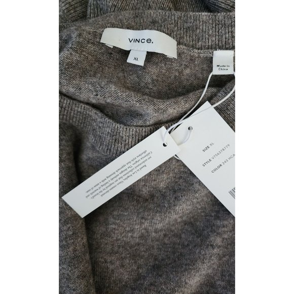 Vince NWT Wool Cashmere Sweater Top Brown Crewneck Pullover Extra Large XL - Picture 5 of 6